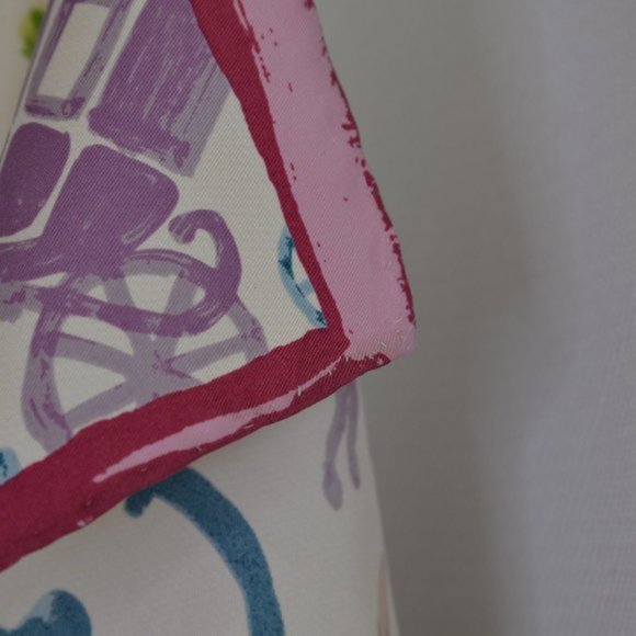 Coach 100% Silk Square Patterned Scarf - Picture 8 of 9